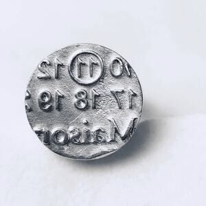 Maison Margiela Large Solid Silver Brushed Matte Numbers Logo Signet Ring
